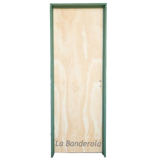 Puerta placa en pino 2" lisa con m/chapa 22 (ID)