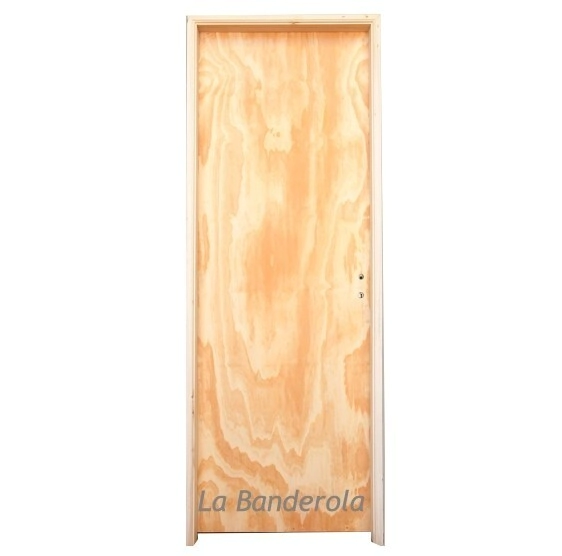 Puerta placa en pino 2" lisa con m/madera.