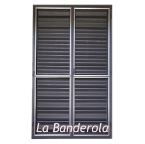 Ventana corrediza reforzada con reja (G).