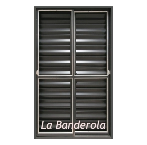 Ventana corrediza reforzada con reja (G).